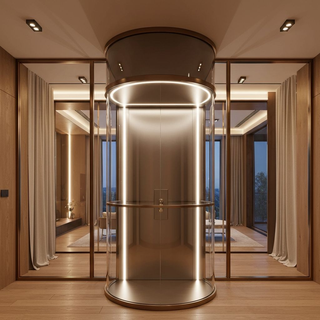 Luxury residential glass elevator